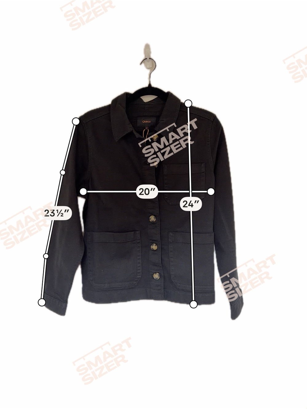 Quince Black Organic Comfort Stretch Chore Jacket Casual Classic Timeless Size M - Picture 9 of 10